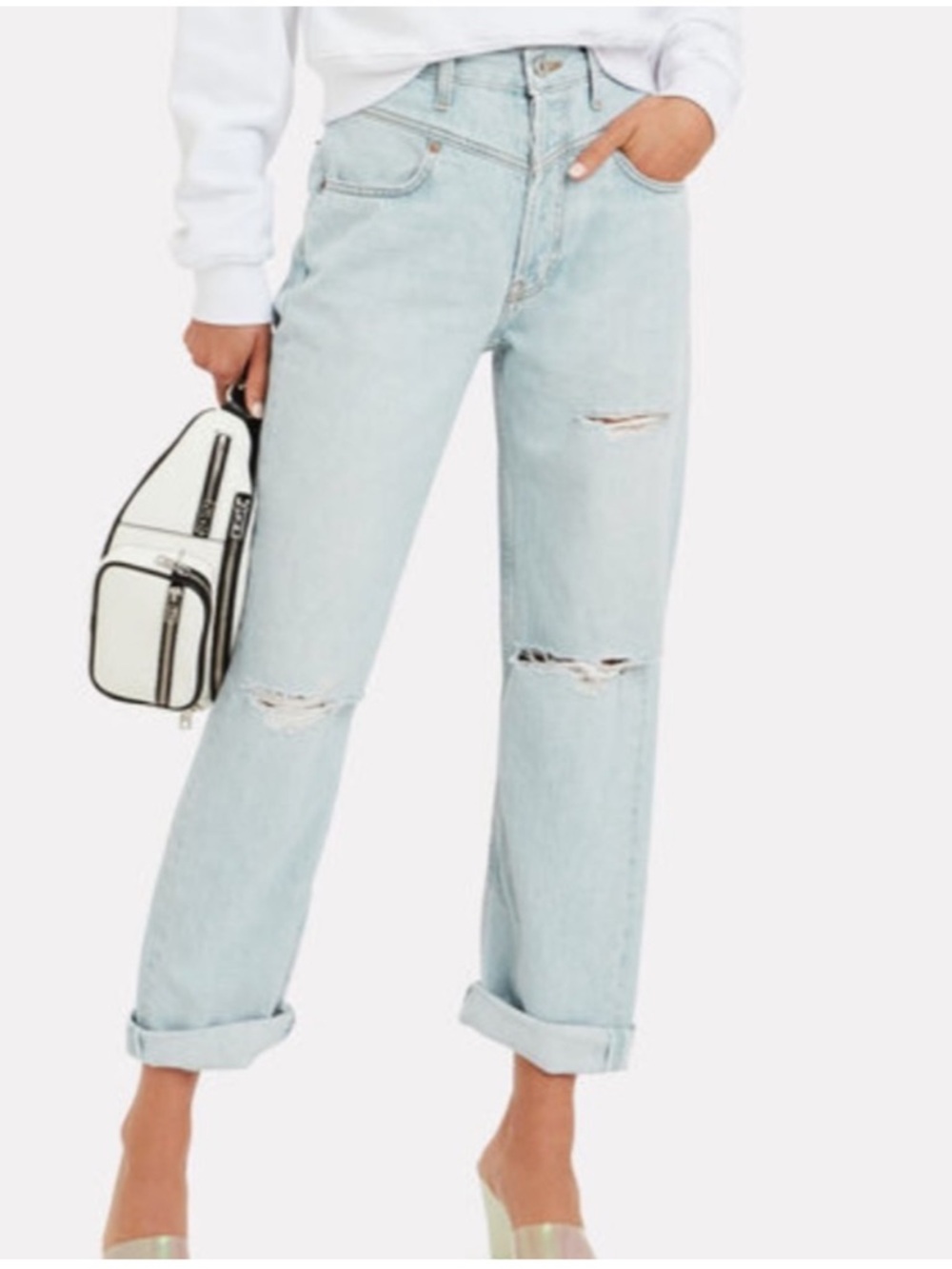 RE/DONE REDONE ORIGINALS 90s Double Cotton Yoke Jean Light Breakdown Blue 25